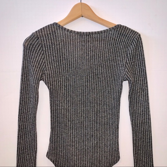 Ten Sixty Sherman Zip Front Pinstriped Bodysuit - Picture 4 of 6